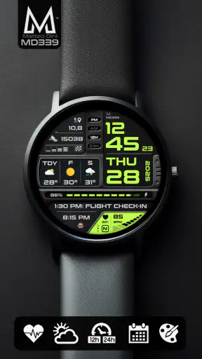 MD339 Digital watch face screenshot 6