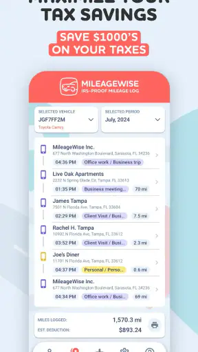Mileage Tracker by MileageWise screenshot 2