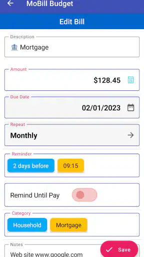 MoBill Budget and Reminder screenshot 7
