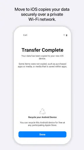 Move to iOS screenshot
