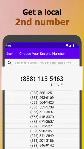 My 2nd Line Text Call Number screenshot 1