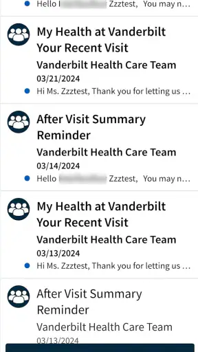 My Health at Vanderbilt screenshot 2