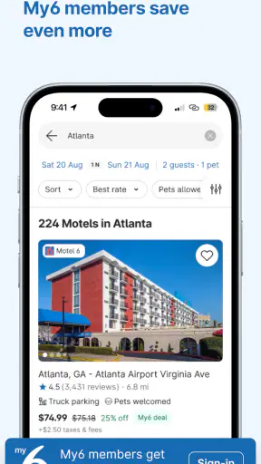 Motel 6: Book Hotels My6 Deals screenshot 7