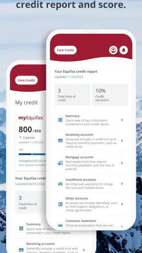 myEquifax screenshot 2
