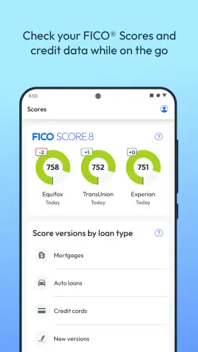 myFICO - Credit Score Tracking screenshot 1