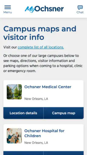 MyOchsner screenshot 2