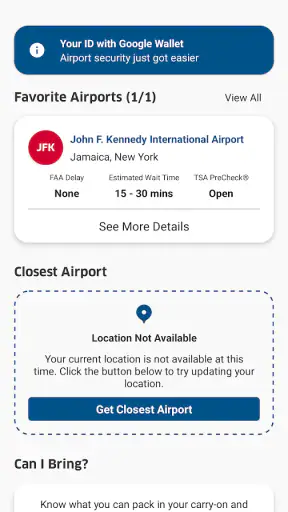 MyTSA screenshot 1
