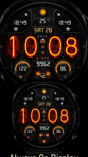 Nixie Digital - Wear OS Face screenshot 2