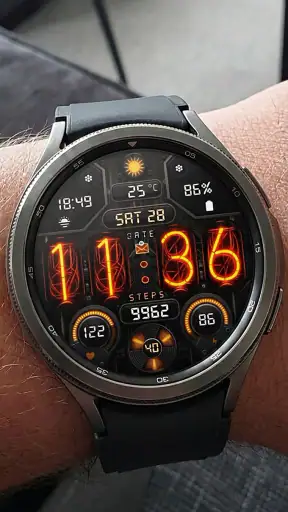 Nixie Digital - Wear OS Face screenshot 4