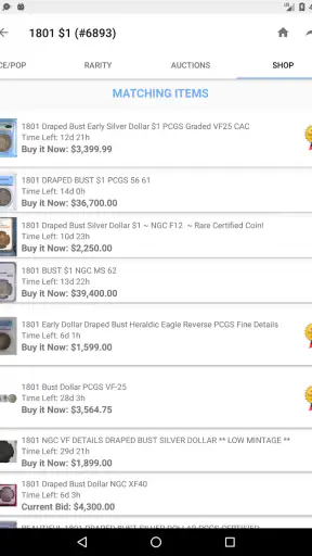 PCGS CoinFacts - U.S. Coin Val screenshot 12