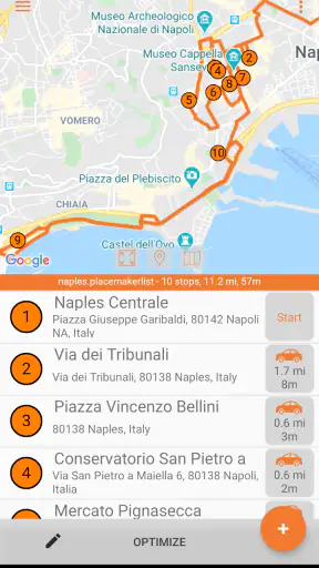 PlaceMaker Route Planner screenshot 1