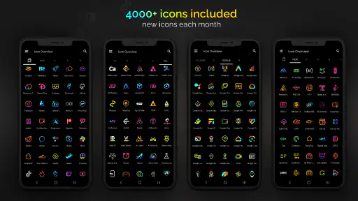 Retro Mode - Icon Pack (Neon) screenshot 2