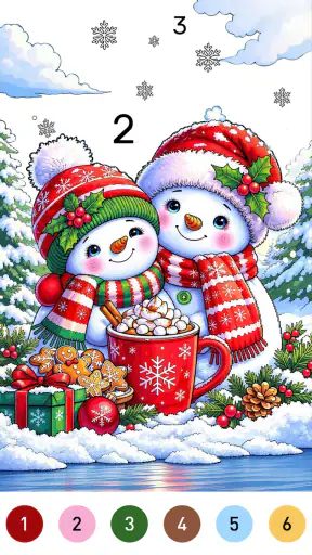 Santa Color By Number Games screenshot 2