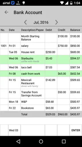 Simple Checkbook Ledger screenshot 2