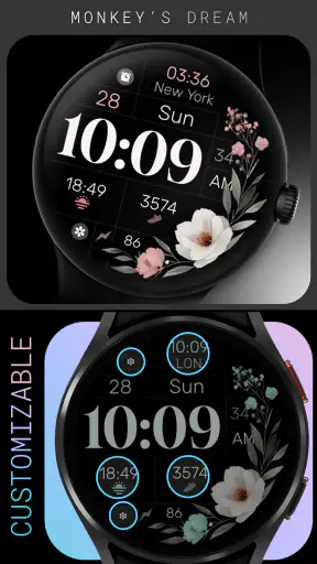 Simple Floral Watch Face screenshot 3