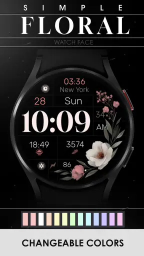 Simple Floral Watch Face screenshot 4