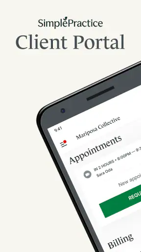 SimplePractice Client Portal screenshot