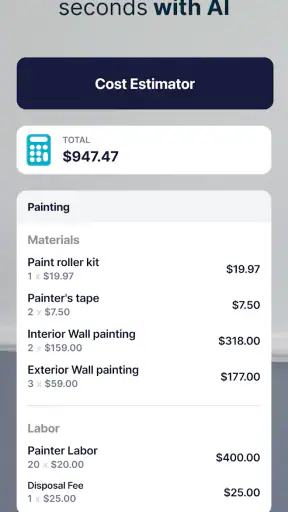 SimplyWise Cost Estimator screenshot 2