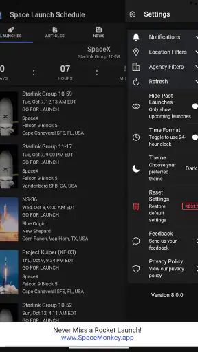 Space Launch Schedule screenshot 9