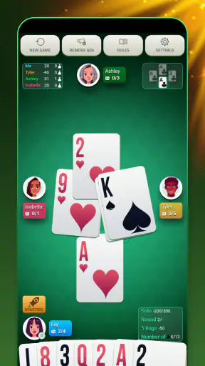 Spades Offline - Card Game screenshot 2