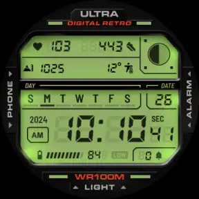 ULTRA Digital Retro watch face screenshot 10