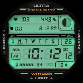ULTRA Digital Retro watch face screenshot 9
