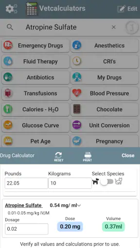 Vetcalculators screenshot 2