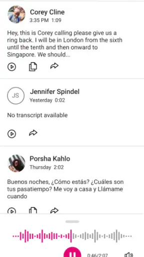 Visual Voicemail screenshot 2