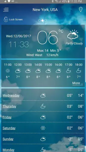 Weather app screenshot