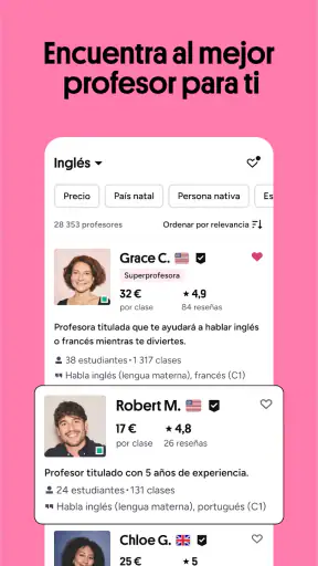 Preply: clases particulares screenshot 2