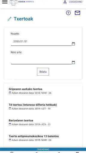 Carpeta de Salud - Osakidetza screenshot 2