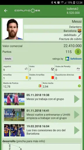 Comunio screenshot 2
