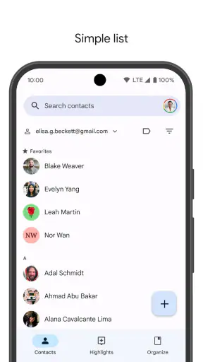 Contactos screenshot