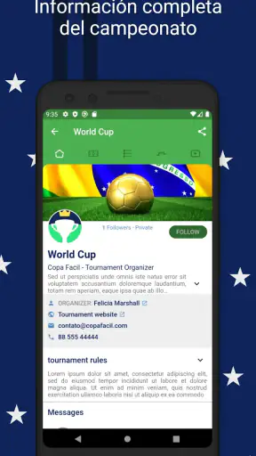 Copa Fácil: Creador de Torneos screenshot 1