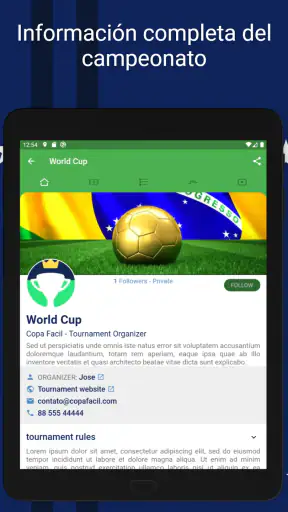Copa Fácil: Creador de Torneos screenshot 8