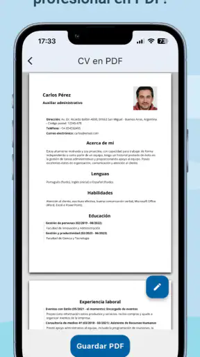 Crear CV Currículum Vítae PDF screenshot 1