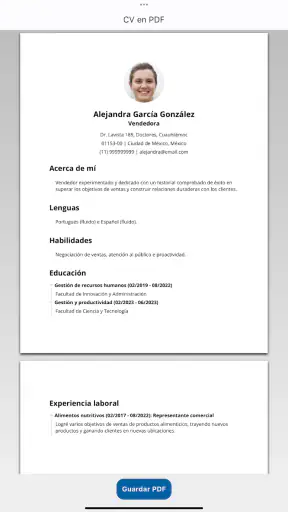 Crear CV Currículum Vítae PDF screenshot 8
