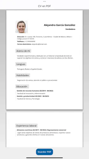 Crear CV Currículum Vítae PDF screenshot 9