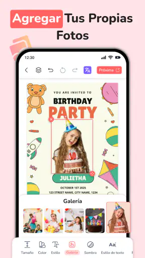 Crear Invitación de Cumpleaños screenshot 3