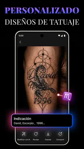 Diseño de Tatuaje IA: ArtReel screenshot 2