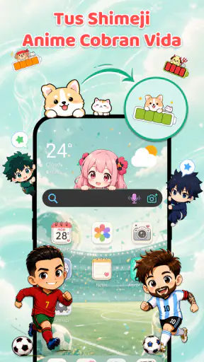 Emojis Batería & Shimeji Anime screenshot 1