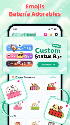 Emojis Batería & Shimeji Anime screenshot 2