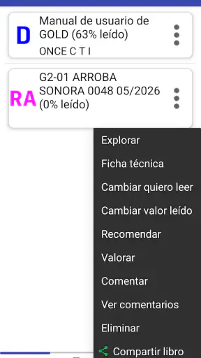 Gestor ONCE libros digitales screenshot 2