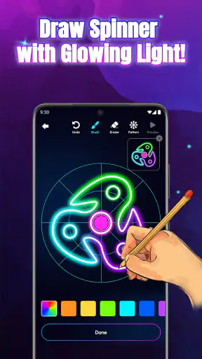Glow Spinner: Finger Draw Art screenshot 7
