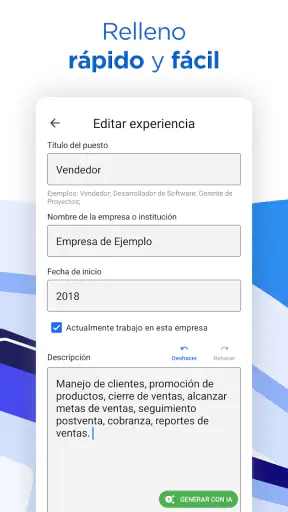 IA Crear Currículum - CV PDF screenshot 5