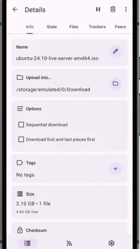 LibreTorrent screenshot 3