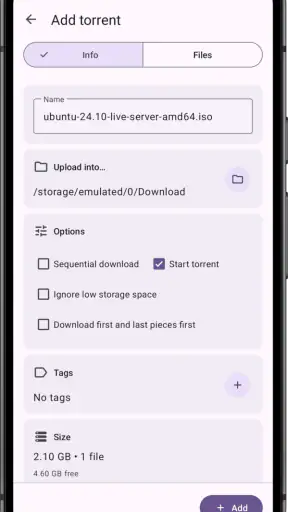 LibreTorrent screenshot 4