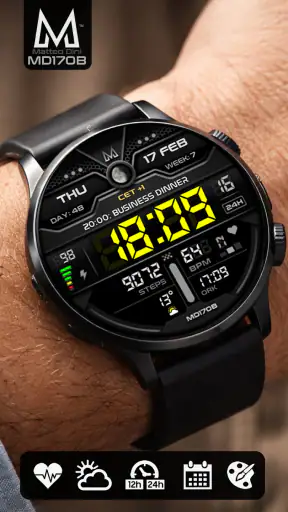 MD170B Digital watch face screenshot 2