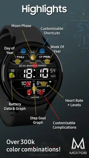 MD170B Digital watch face screenshot 4