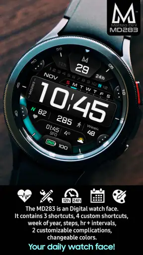 MD283 3D Digital watch face screenshot 9